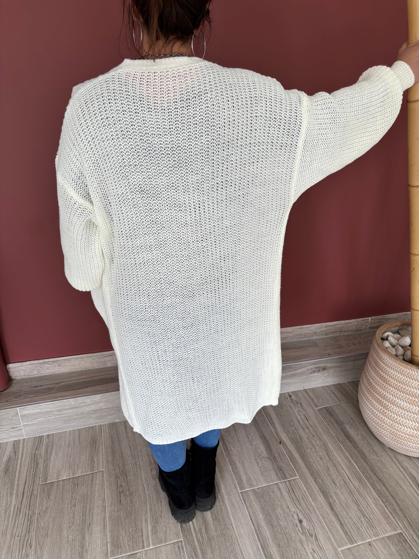 gilet long blanc